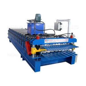 Corrugated trapezoidal double layer roof forming machine