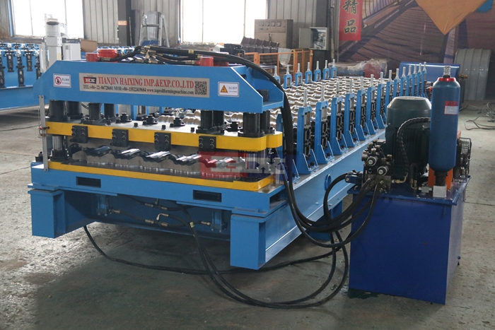 Haixing metal roof tile forming machine for stepped steel roofing profiles