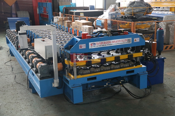 Haixing metal glazed roofing sheet machine for steel tile manufacturing