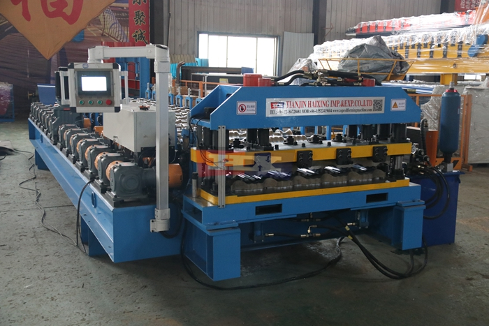 Haixing steel roof tile making machine for decorative roofing sheet production