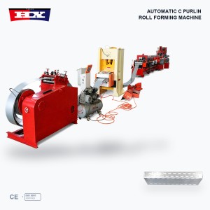 Automatic C Purlin Making Machine with Punching
