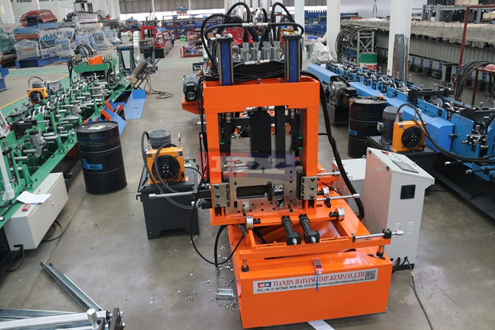 Haixing adjustable automatic C U purlin production line for multiple steel profile sizes
