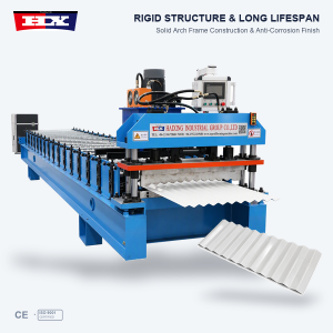 Corrugated roof panel roll forming machine