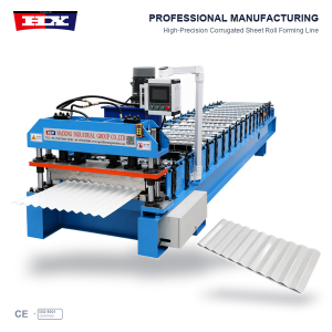 Corrugated roof panel roll forming machine