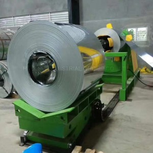 Coil Automated Decoiler Working In Steel Coil Cutting Line