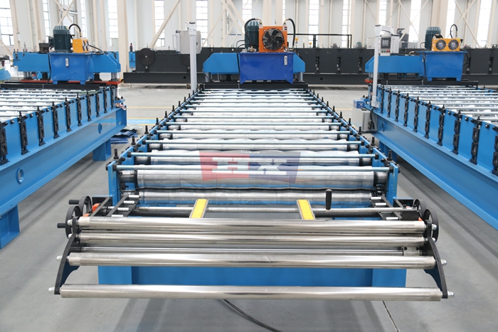 Haixing metal glazed roof tile machine for stepped steel roofing sheet manufacturing