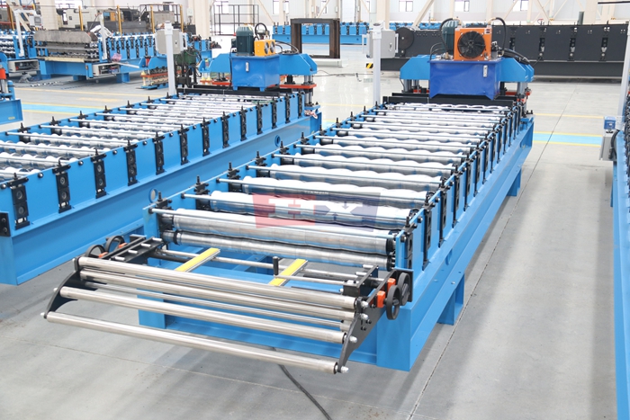 Haixing metal roof tile step forming machine with customized tile profile options