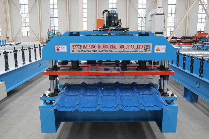 Haixing steel glazed roof tile making machine for customized decorative roofing profiles