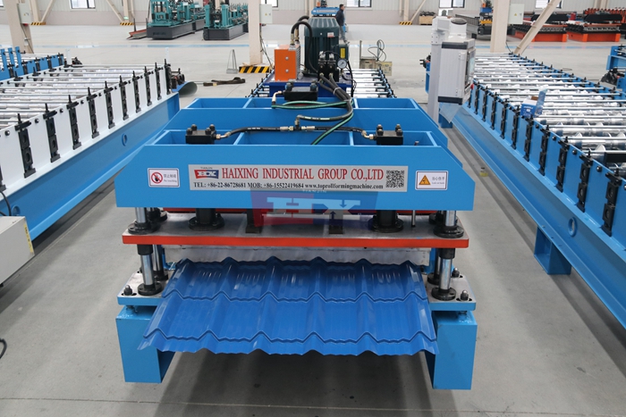 Haixing glazed roof sheet making machine for decorative stepped metal roofing tiles