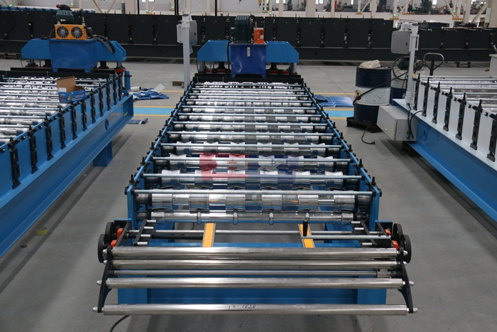 Haixing glazed steel roof tile machine for stepped metal roofing sheet production