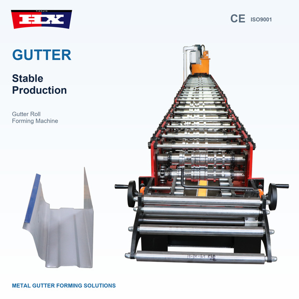 Haixing customized rain gutter roll forming machine for metal roof drainage profiles