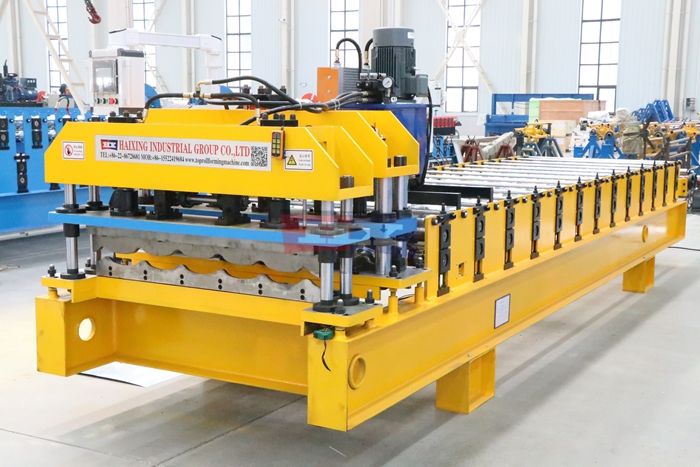 Haixing metal roof tile forming equipment for glazed steel roofing sheet manufacturing
