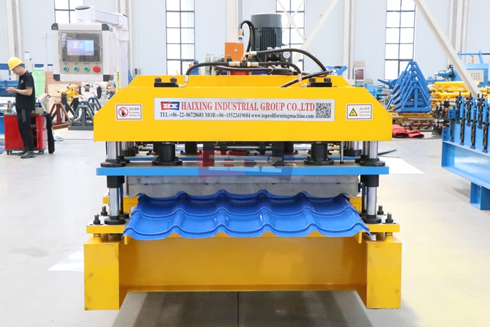 Haixing decorative glazed steel roof tile production machine for residential roofing applications
