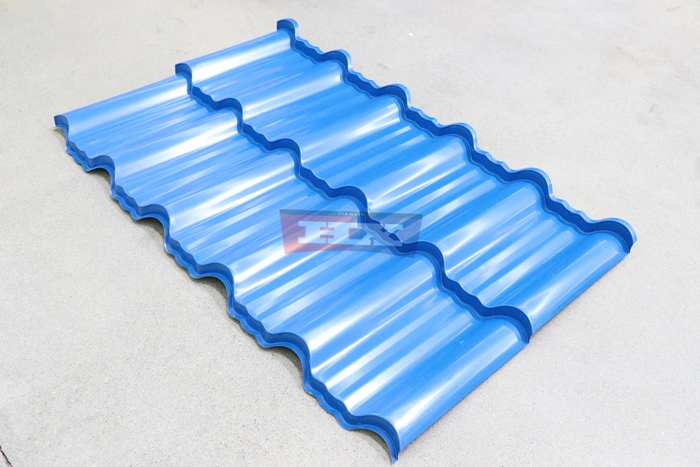 Haixing high speed metal roof tile production line with gearbox driven forming stations
