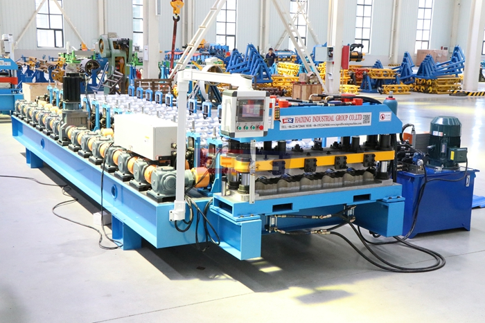 Haixing high speed gearbox roof tile machine for customized galvanized steel roofing profiles