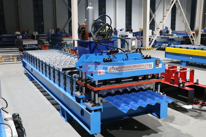 Haixing decorative metal roof tile making machine for residential and commercial roofing