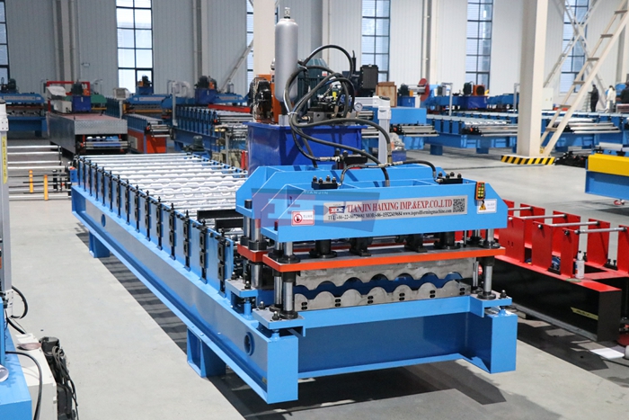 Haixing steel roof tile roll forming machine for customized decorative metal roofing tile production