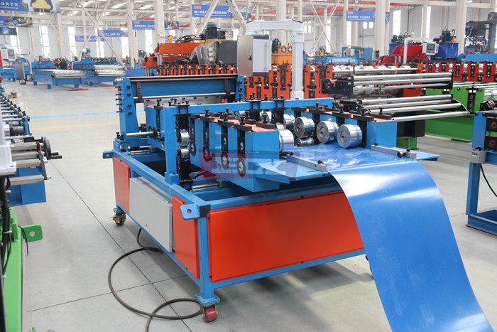 Haixing low standing seam roof panel making machine with continuous cold roll forming