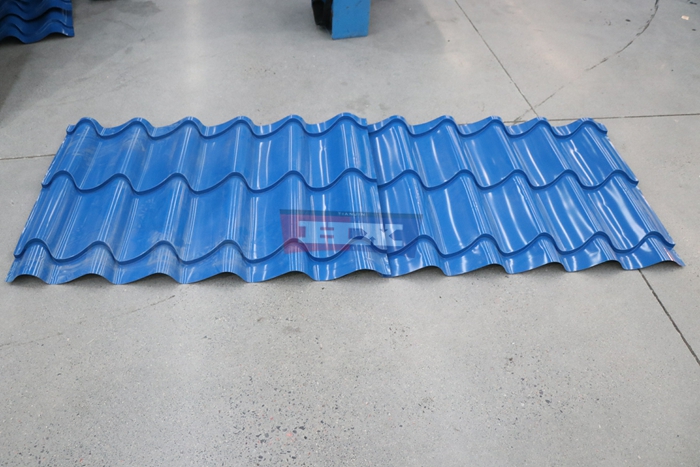 Haixing glazed metal roof tile forming machine for stepped steel roofing panels