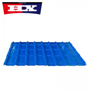 Trapezoidal Glazed Roof Tile In Blue Color